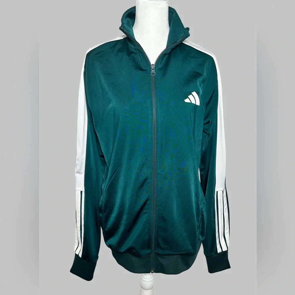 Adidas Teal and White Colorblock Track Jacket NWOT